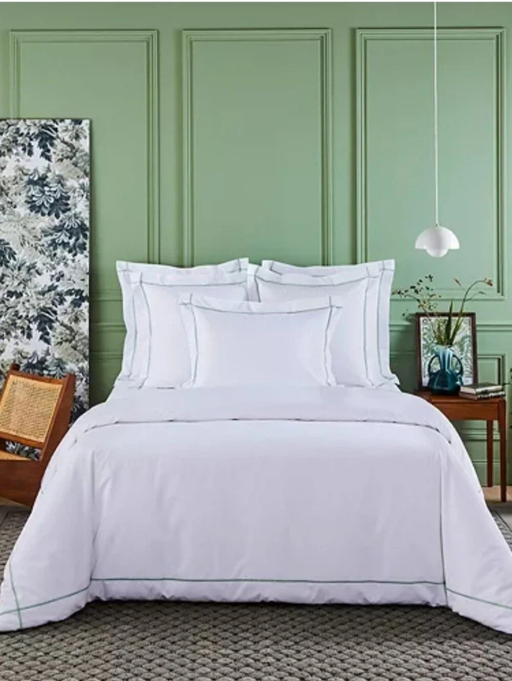 Yves Delorme Paris Athena Cotton Percale FULL / QUEEN Duvet Cover Verones